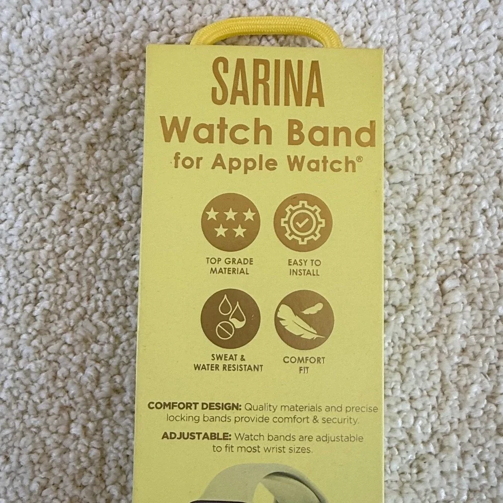 Sarina Watch Band for Apple Watch Series 1-7 Yellow 42mm 44mm 45mm NewAdjustable